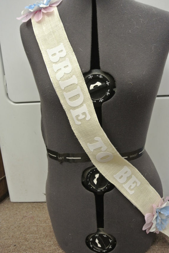 Bride to Be Sash Pink Sash Blue Sash Burlap Bridal Sash