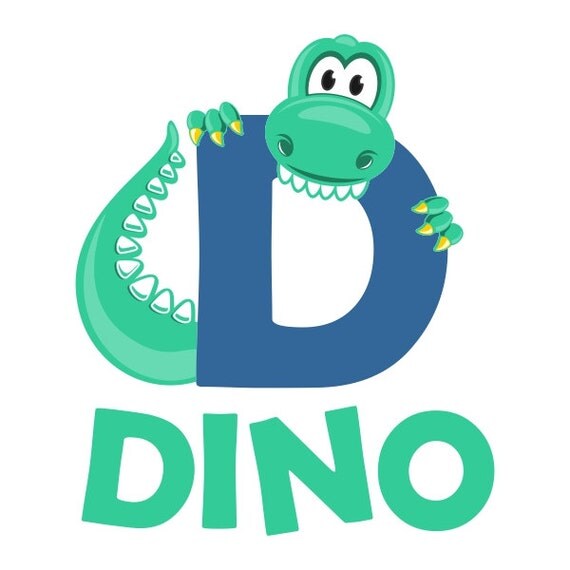 Download Dino Dinosaur Print Cuttable Monogram Font SVG DXF EPS use