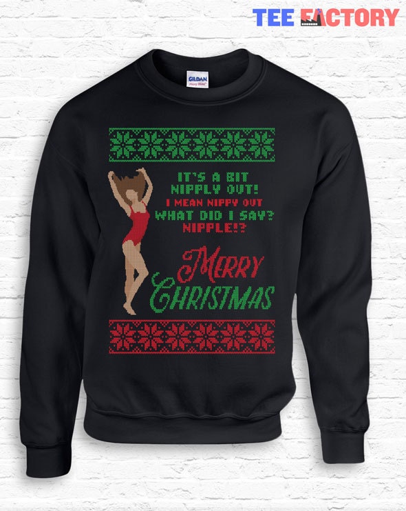 Its A Bit Nipply Out Christmas Vacation Scene Crewneck Sweater