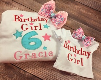 Matching Girl Doll Shirts;Dollie And Me;Girl Doll Shirts;Girls Birthday Shirt;18 Inch Doll Clothes;Custom Doll;AG Birthday Shirt
