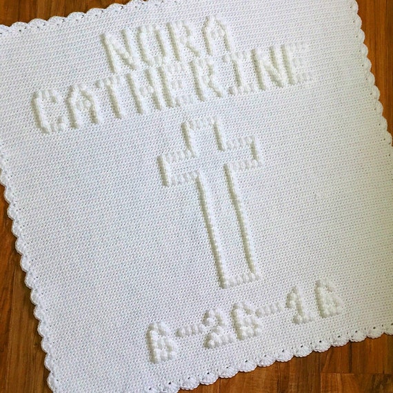 Handmade crochet baptism christening blanket by AmandasAfghans