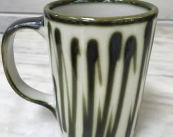 vintage Louisville Stoneware mug, D. L. Mahoney, coffee mug, green, collectible, Kentucky