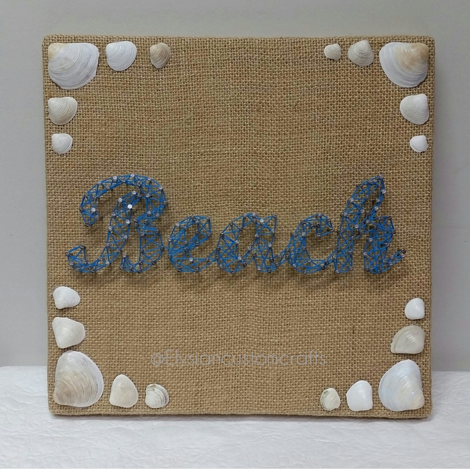 String Art Beach Custom Made Seashells Coastal Decor Wall