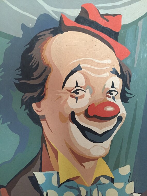 Price drop was 35.00 Vintage Clown Paint by Number Funny