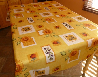 Tablecloth Model Sunflower 100% Polyester 80 " X 57 1/2 " / Free shipping in Canada and USA