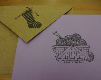 Knitters Handmade Recycled Stationery - Set of 10