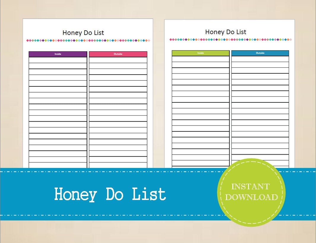 Honey Do List Household To Do List Cleaning List