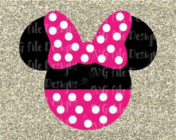 Minnie Mouse Ears and Polka Dot Bow Disney by SVGFileDesigns