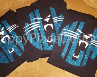 Carolina Panthers, Football, Panthers Shirt, Carolina, Personalized Glitter, Monogram Shirt, Custom T-Shirt, ***Short Sleeve***