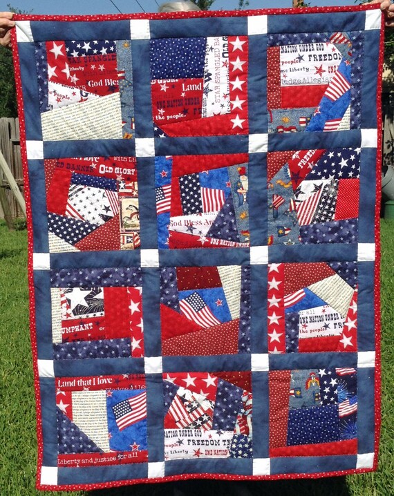 Patriotic Throw Quilt Veteran s Wheelchair Lap Quilt Lap