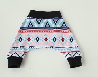 Pink & Blue Tribal Print Harem Pant