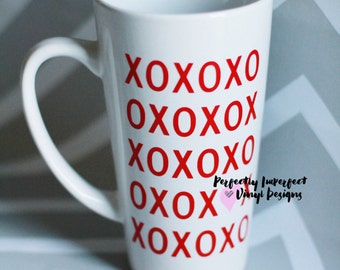 Personalized Coffee Mug//XOXO Coffee Mug//Valentine's Day Gift//Personalized Latte Mug//Tall Coffee Mug/Gift for Wife//Kids Gift