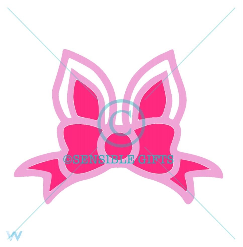 Download Bunny Ears SVG with Bow by SensibleGiftsNC on Etsy