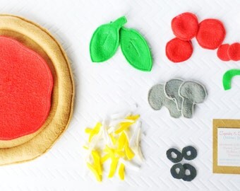 Back to School Pretend Pizza, Felt Pizza, Play Food, Pizza Toy, Pretend Food, Play Kitchen Food, Felt Food, Plush Pizza, Pizza Play