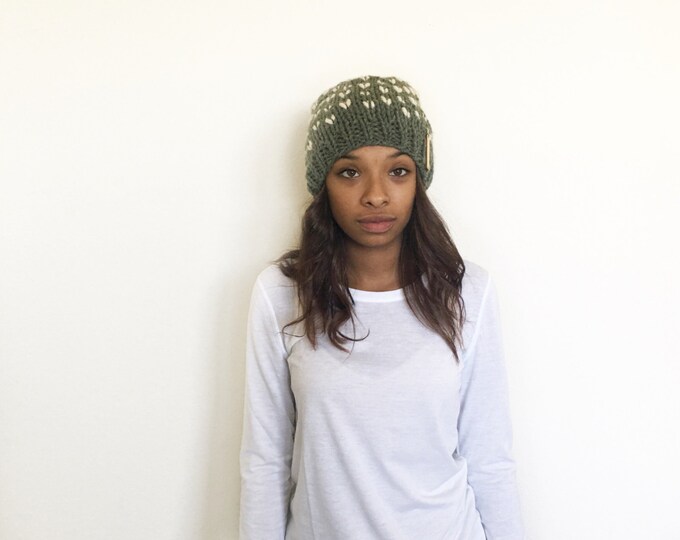 Knit Slouchy Beanie Hat with Pom Pom//THE TUMBLEWEED//Willow and Fisherman