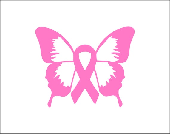 Awareness ribbon butterfly decal cancer ribbons support