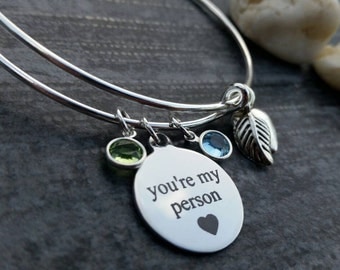 personalized friend gift, youre my person bracelet, birthstone, best friend bracelet, personalized bracelet, friendship bracelet, wife gift