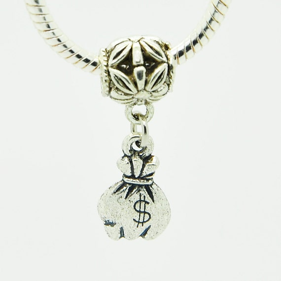 Silver Money Bag Bracelet Charm European Bracelet Beads