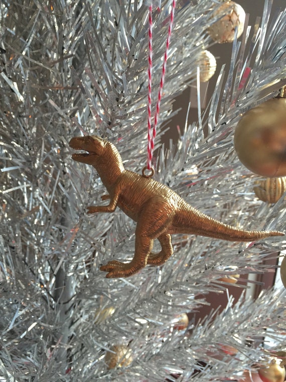 Gold dinosaur ornament