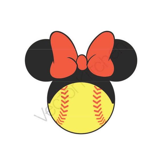 Minnie Inspired Softball / Baseball Ball Cutting Template SVG EPS ...