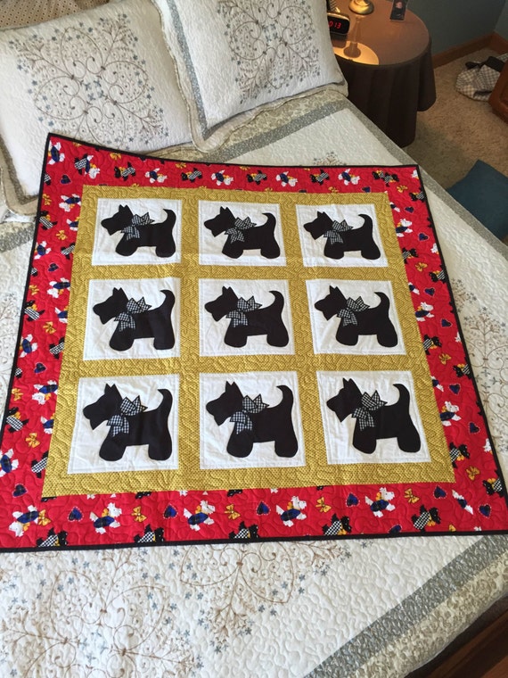 Scottish Terrier Quilt Scottish Terrier Blanket Dogs Puppy
