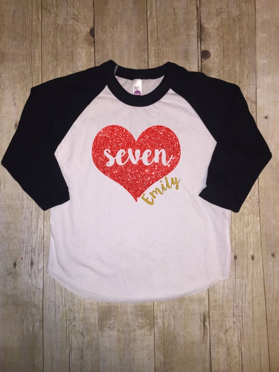 Girls Seventh 7th Birthday Shirt SEVEN by AFamilyAffairDesigns