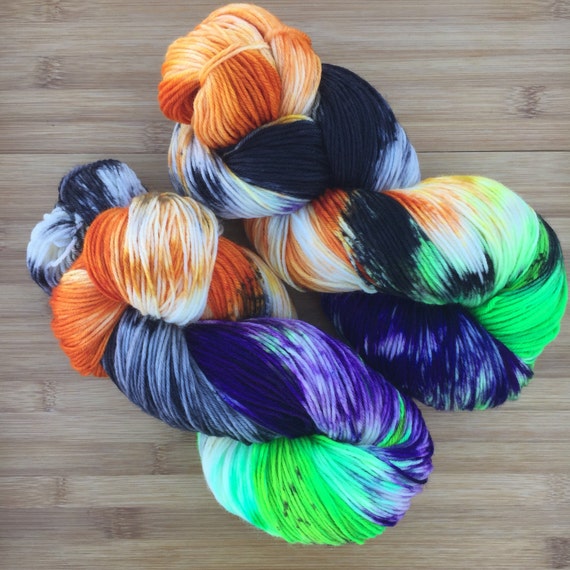 Hand Dyed Yarn Superwash Merino Wool/Nylon Blend Fluffy