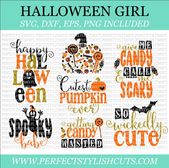 Download Halloween Girl Bundle SVG DXF EPS png Files for Cutting