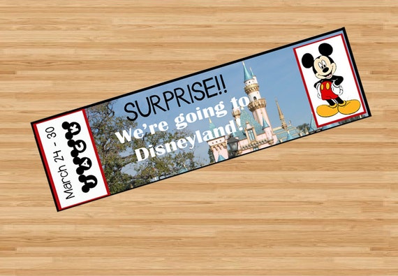 Printable Ticket to Disneyland Disney World with Custom Name