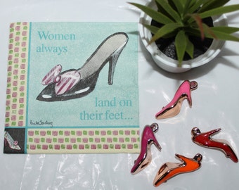 Paper napkins for decoupage;Women Land on their feet shoe napkins;Decorative napkins;Set of 4 napkins;Decoupage napkins;Decoupage supplies