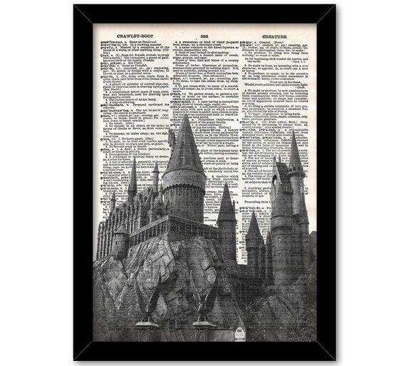 Hogwarts castle print Harry Potter print Hogwarts castle