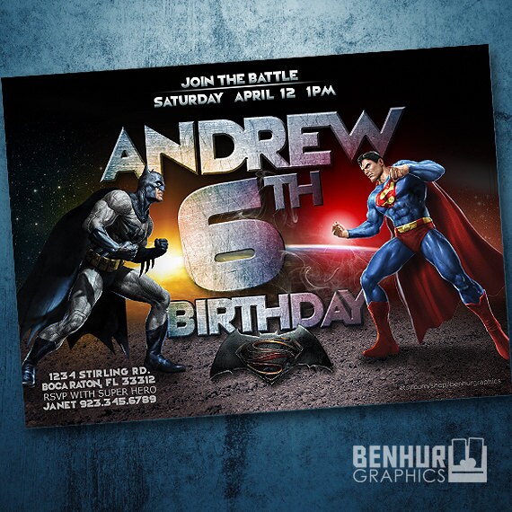 Batman Vs Superman Printable Invitations 5