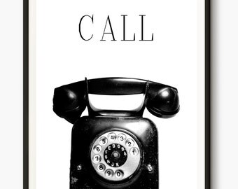 vintage telephone, Retro Phone printable, Motivational quotes, Nordic prints, Photography Artwork, Telephone Art Print, Chic Scandinavian