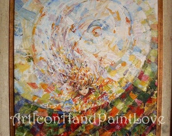 Original Painting Acrylic Abstract Heavy Textured Palette Knife Wall Decor Wall Hanging Faerie Colored Art Hand Painted Flamed Art Home Art