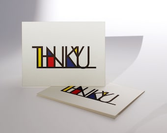 Modern Thank You Card Set of 8 Folded Cards with Envelopes