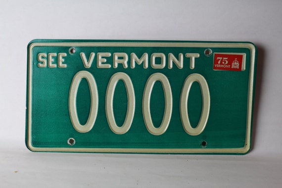 sample plate vermont license Vermont Sample Plate License 1975
