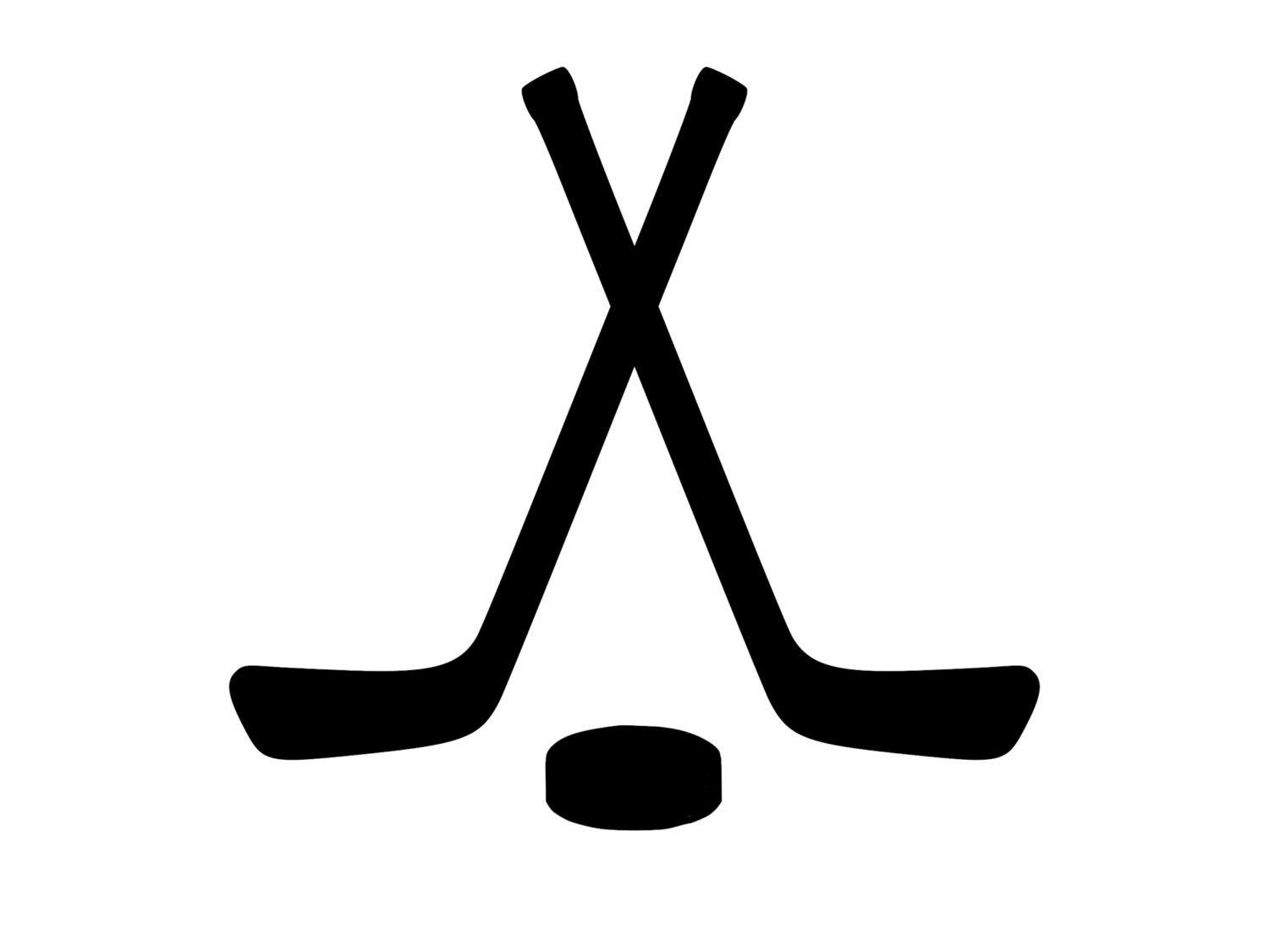 Download Crossed Hockey Sticks & Hockey Puck Decal Outdoor Vinyl Custom