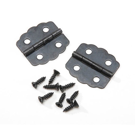 Black Metal Hinges Curved 7/8in Small Hinges Black Hinges