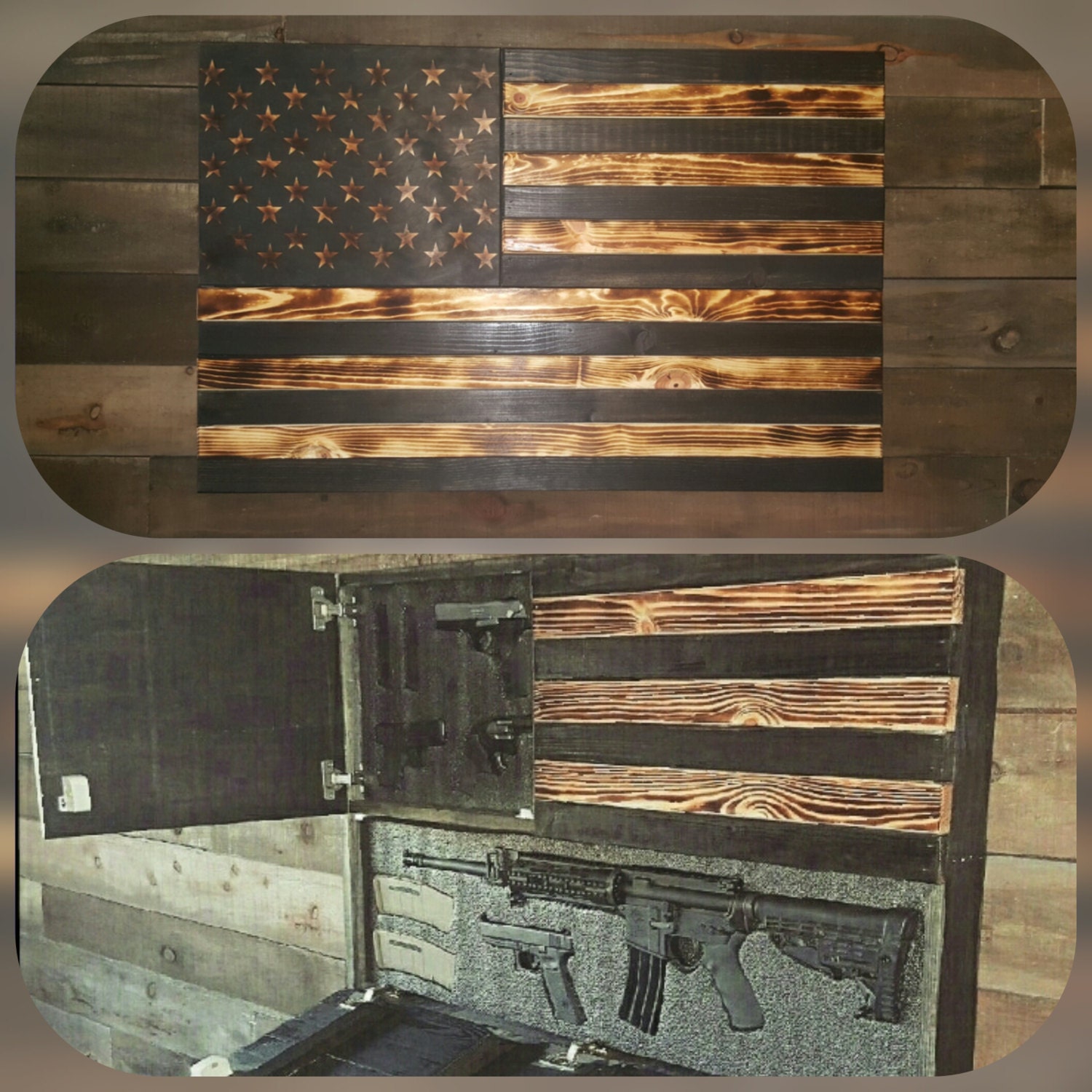 Large Burnt Concealed Weapon Flag