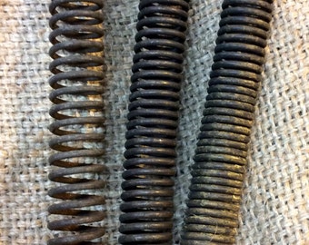 Vintage Springs - 3 Metal Springs - Steampunk Supplies - Altered Art Supply - Mixed Media Use - Repurposed Sculpute Supply