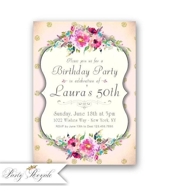 50th Birthday Invitations / Women's 50th Birthday