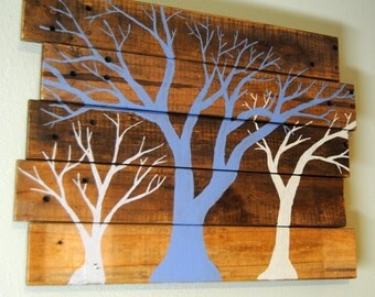 Rustic Trees Pallet Painting