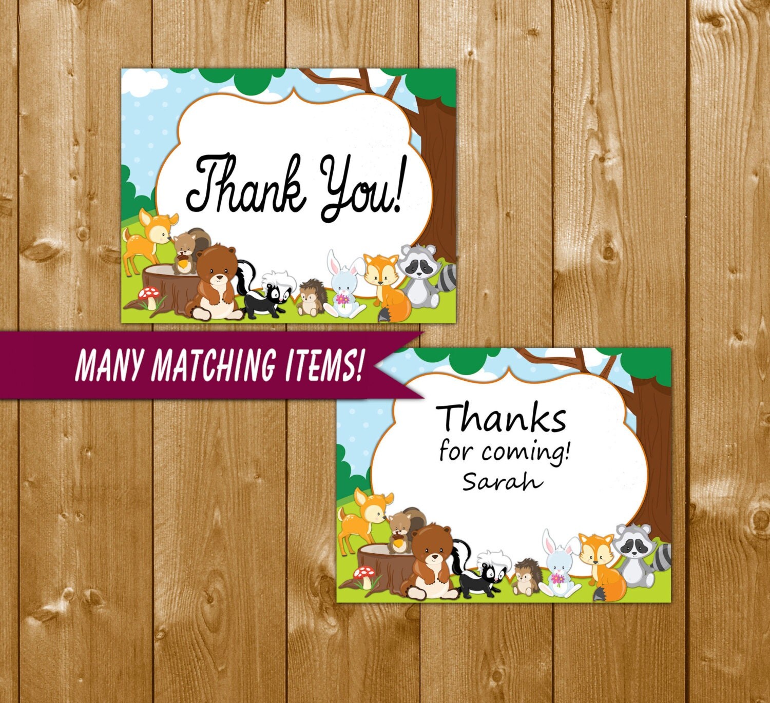 Woodland Favor Tags Printable Baby Shower by ShowerPrintables