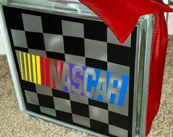 Nascar 8x8 lighted glass block