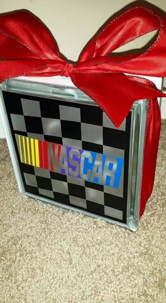 Nascar 8x8 lighted glass block