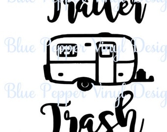 Trailer Trash Decal, Garbage Can, Camper Trash Can, Funny Decal, Trailer/Camping Decal, Office Trash Can