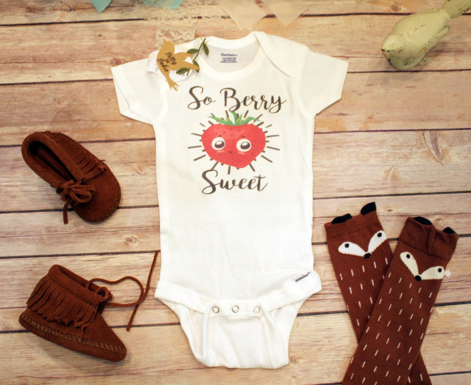 So Berry Sweet Baby Onesie® Hipster Baby Funny by BittyandBoho