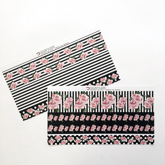 Black and white Floral stickers washi tape