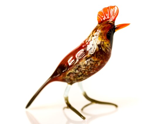 red cardinal glass figurine