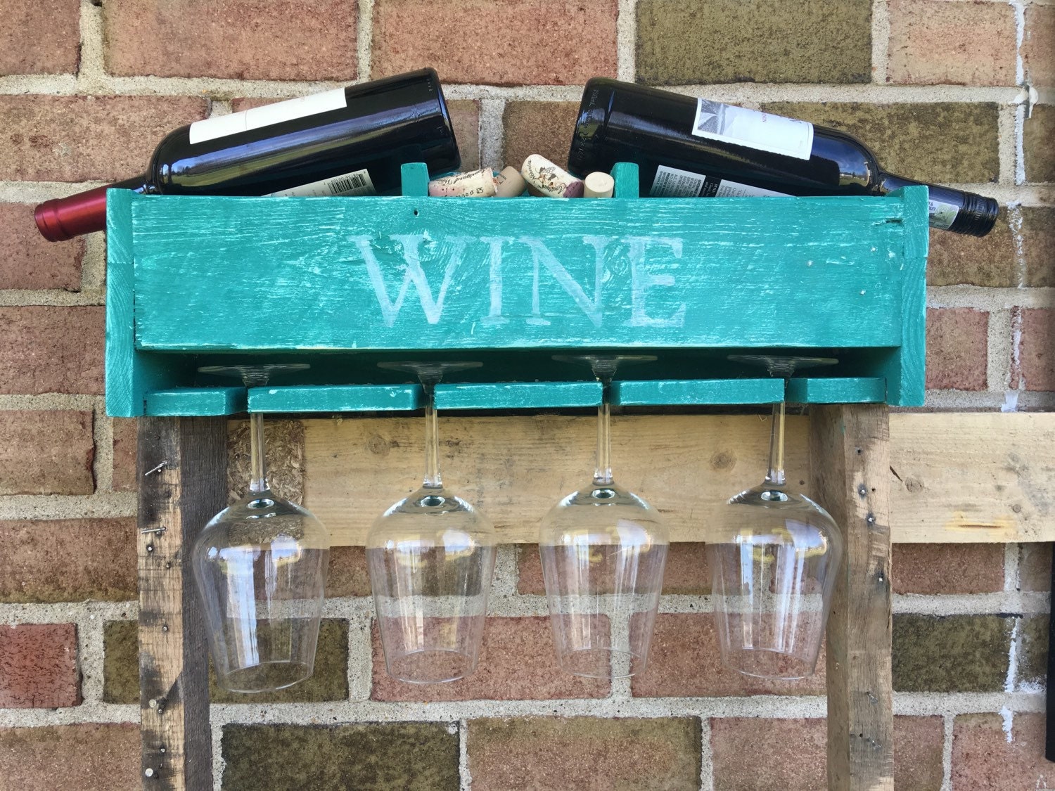 Reclaimed Pallet Wood Wine Rack by 11BravoWoodwork on Etsy